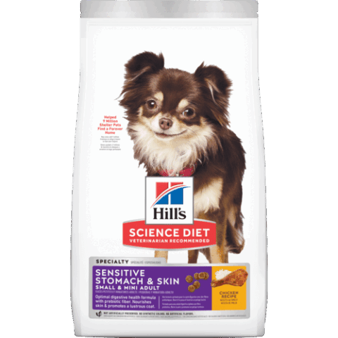 Hill's Smal & Mini adulto Sensitive Stomach & Skin x 4 libras